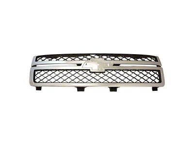 Upper Replacement Grille; Chrome and Dark Gray (11-14 Silverado 2500 HD)