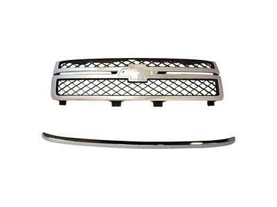 Upper Replacement Grille; Chrome (11-14 Silverado 2500 HD)