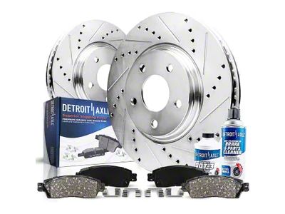 Vented 8-Lug Brake Rotor, Pad, Brake Fluid and Cleaner Kit; Front (07-10 Silverado 2500 HD)