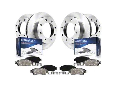 Vented 8-Lug Brake Rotor and Pad Kit; Front and Rear (07-10 Silverado 2500 HD)