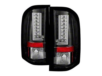Version 2 LED Tail Lights; Black Housing; Clear Lens (07-14 Silverado 2500 HD)