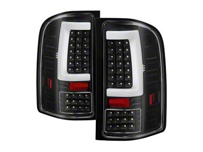 Version 2 Light Bar LED Tail Lights; Black Housing; Clear Lens (07-14 Silverado 2500 HD)
