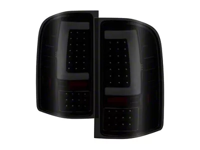 Version 2 Light Bar LED Tail Lights; Black Housing; Smoked Lens (07-14 Silverado 2500 HD)