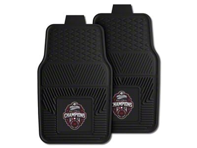 Vinyl Front Floor Mats with University of Georgia 2022-23 National Champions Logo; Black (Universal; Some Adaptation May Be Required)