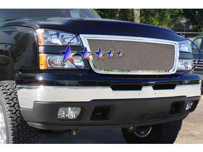 Wire Mesh Upper Replacement Grille; Polished (05-06 Silverado 2500 HD)