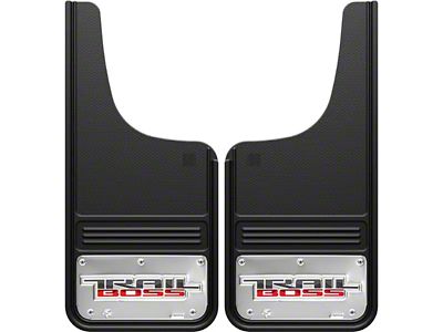 12-Inch x 23-Inch Mud Flaps with Trail Boss Logo; Front or Rear (Universal; Some Adaptation May Be Required)