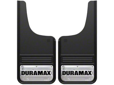 12-Inch x 26-Inch Mud Flaps with Duramax Logo; Front or Rear (Universal; Some Adaptation May Be Required)