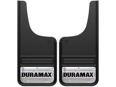 12-Inch x 26-Inch Mud Flaps with Duramax Logo; Front or Rear (Universal; Some Adaptation May Be Required)