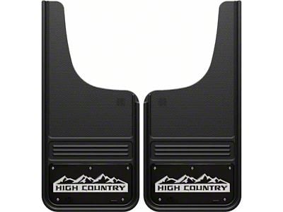 12-Inch x 26-Inch Mud Flaps with High Country Logo; Front or Rear (Universal; Some Adaptation May Be Required)