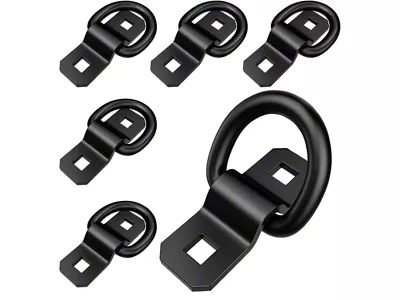 3/8-Inch Heavy Duty D-Ring Tie Down Anchor Kit; Black