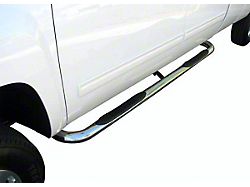 3-Inch Round Side Step Bars; Body Mount; Stainless Steel (07-19 Silverado 3500 HD Extended/Double Cab)