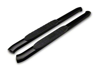 Pro Traxx 4-Inch Oval Side Step Bars; Black (20-25 Silverado 3500 HD Regular Cab)