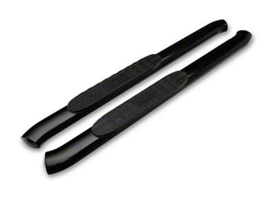 Pro Traxx 4-Inch Oval Side Step Bars; Black (20-24 Silverado 3500 HD Regular Cab)