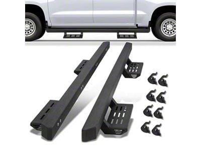 4.75-Inch Running Boards; Textured Black (20-25 Silverado 3500 HD)