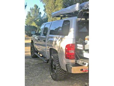 4X Series 4-Inch Oval Side Step Bars; Rocker Mount; Black (07-19 Silverado 3500 HD Crew Cab)