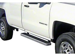 5-Inch iStep Running Boards; Hairline Silver (07-19 Silverado 3500 HD Regular Cab)