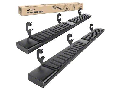 6-Inch Nerf Side Step Bars; Black (20-25 Silverado 3500 HD Crew Cab)
