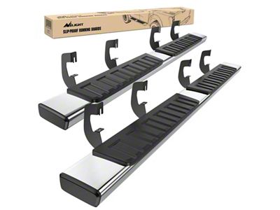 6-Inch Nerf Side Step Bars; Stainless Steel (07-19 Silverado 3500 HD Crew Cab)