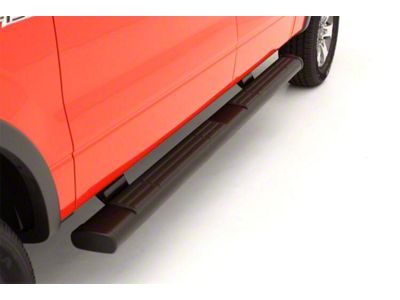 6-Inch Oval Straight Nerf Side Step Bars; Black (20-24 Silverado 3500 HD Crew Cab)