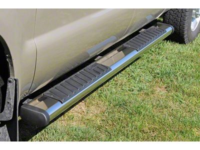 6-Inch Oval Tube Step Side Step Bars without Mounting Brackets; Stainless Steel (07-25 Silverado 3500 HD Crew Cab)