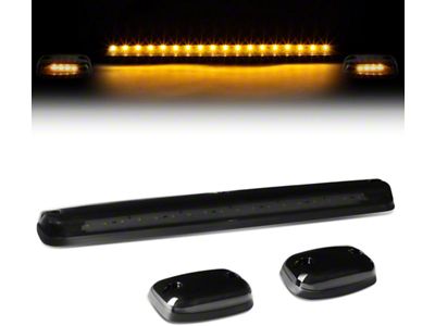 Amber LED Cab Roof Lights; Smoked (07-14 Silverado 3500 HD)