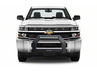 Armour LED Bull Bar; Matte Black (07-10 Silverado 3500 HD)