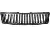 Badgeless Vertical Bar Style Upper Replacement Grille; Matte Black (07-14 Silverado 3500 HD)