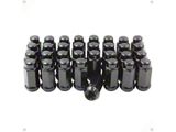 Black Bulge Acorn Lug Nut Kit; 14mm x 1.5; Set of 32 (07-26 Silverado 3500 HD SRW)