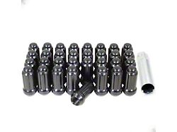 Black Chrome 6-Spline Lug Nut Kit; 14mm x 1.5; Set of 32 (07-23 Silverado 3500 HD SRW)