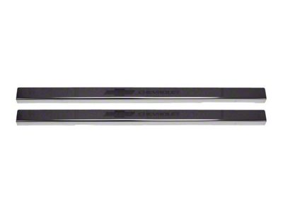 Putco Black Platinum Door Sills with Bow Tie Etching (20-24 Silverado 3500 HD Regular Cab, Double Cab)