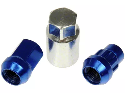 Blue Acorn Wheel Lug Nut Lock Set; M14x1.50; Set of 20 (07-23 Silverado 3500 HD)