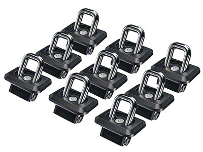 Bullet Inner Bed Retractable Tie-Down Anchors; Set of Nine (07-24 Silverado 3500 HD)