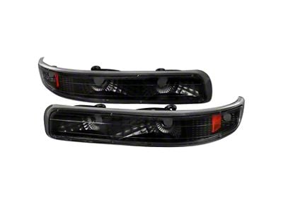 Bumper Lights; Matte Black Housing; Clear Lens (01-02 Silverado 3500 HD)
