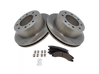 Ceramic 8-Lug Brake Rotor and Pad Kit; Rear (11-19 Silverado 3500 HD)