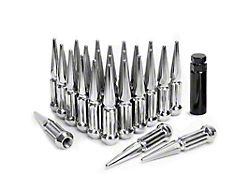 Chrome Extended Spiked Lug Nuts; M14x1.5; Set of 32 (07-23 Silverado 3500 HD)