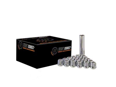 Chrome Open Acorn Spline Lug Nuts; M14x1.5; Set of 32 (07-25 Silverado 3500 HD)