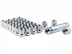 Chrome Open End Spline Lug Nuts; M14 x 1.5; Set of 32 (07-23 Silverado 3500 HD)