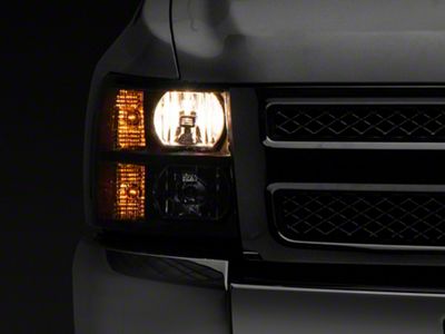 Crystal Headlights; Black Housing; Clear Lens (07-14 Silverado 3500 HD)