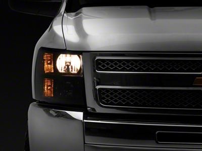 Crystal Headlights; Black Housing; Smoked Lens (07-14 Silverado 3500 HD)