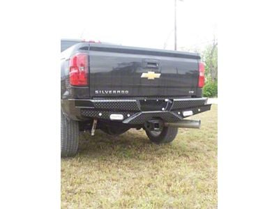 Diamond Rear Bumper with Backup Lights; Black (11-14 Silverado 3500 HD)