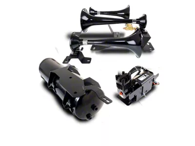 Direct Fit Onboard Air System and Model 230 Beast Triple Train Horn (20-25 Silverado 3500 HD)