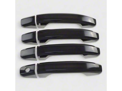 Chrome Delete Door Handle Snap-On Covers; Gloss Black (15-19 Silverado 3500 HD Double Cab, Crew Cab)