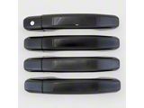 Chrome Delete Door Handle Snap-On Covers; Gloss Black (20-26 Silverado 3500 HD)