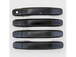 Chrome Delete Door Handle Snap-On Covers; Gloss Black (20-26 Silverado 3500 HD)