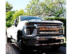 Dual 40-Inch White and Amber LED Light Bars with Grille Mounting Brackets (20-24 Silverado 3500 HD)