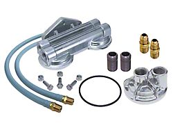 Dual Remote Oil Filter Relocation Kit; 13/16-Inch-16 Threads (01-19 6.6L Duramax Silverado 3500 HD)