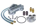 Dual Remote Oil Filter Relocation Kit; 22mm x 1.50 Threads (07-25 Silverado 3500 HD)