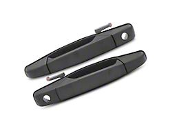 Exterior Door Handle with Keyhole; Front; Textured Black (07-14 Silverado 3500 HD)