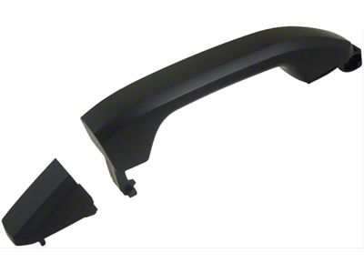 Exterior Door Handle; Rear Right and Left; Smooth Black; Plastic; Without Passive Entry (15-19 Silverado 3500 HD)