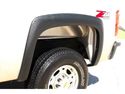 Elite Series Sport Style Fender Flares; Rear; Textured Black (07-14 Silverado 3500 HD SRW)